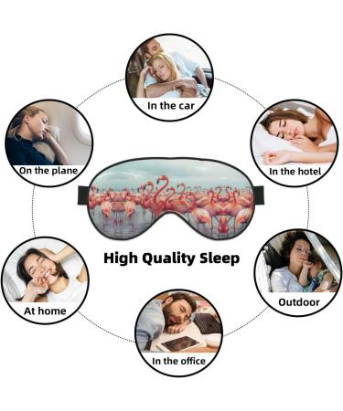 Red Flamingos Beach Sleeping Mask Unisex Soft Comfortable Light Blocking Eye Mask - Buy Online on GoSupps.com