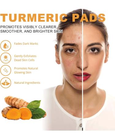 Turmeric Kojic Acid Cleansing Pads - Face Pads - Gentle Face Exfoliator Pad with Salicylic Acid - Reduce Acne Face Wipes - Toner Pads Shrink Pores Fade Dark Spot (55 pieces (1 Box)) 55 pieces ( 1 Box) - Buy Online on GoSupps.com