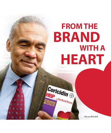 Coricidin HBP Decongestant-Free Cough and Cold Medicine (16 Count) | Cold Symptom Relief for High Blood Pressure | Hypertensive-Friendly Formula - Buy Online on GoSupps.com