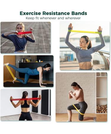 LOLROO Resistance Bands Skin-Friendly Resistance Fitness Exercise Loop Bands Non-Slip Elastic Loop Workout Bands for Home Gym Strength Pilates Yoga and Stretch - Travel Carrying Case Included Purple-pink - Buy Online on GoSupps.com