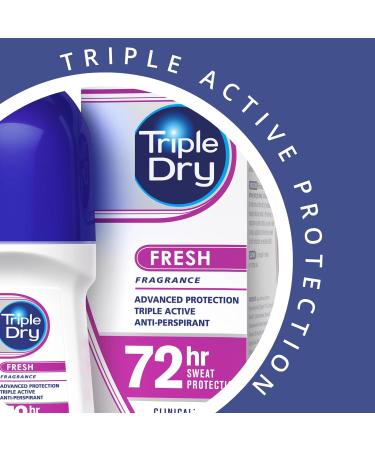 Triple Dry Women Fresh Fragrance Roll On 50ml | 72-Hour Protection | Triple Active Formula | Clinically Proven | Fight Odor | Excessive Sweat Control | Female - Buy Online on GoSupps.com