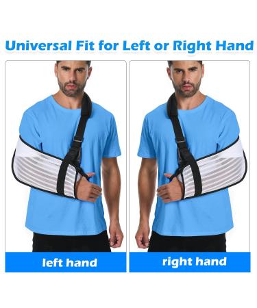 Arm Sling for Shoulder Injury - Breathable Mesh Immobilizer with Removable Strap for Shower & Beach | Medical Support for Men & Women - White - Buy Online on GoSupps.com