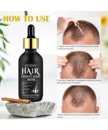 Hair Growth Serum with Biotin for Women Beard & Hair Growth Oil for Loss Treatment Hair Thinning Natural Hair Growth Longer Fuller Healthier Hair with 0.25mm Roller Minoxdil 60ml - Buy Online on GoSupps.com
