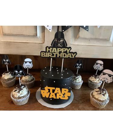 25 Alien War Darth Vader Happy Birthday Cake Topper Cupcake Toppers Alien War Cake Decorations Set - Buy Online on GoSupps.com