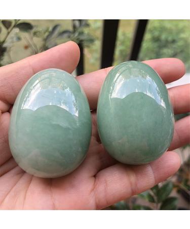 Ladeukoi Stone Egg Figurines - Polished Green Aventurine Healing Crystal Easter Eggs with Wooden Stand | 45mm Tall | International Shipping Available - Buy Online on GoSupps.com
