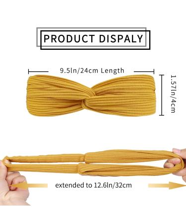 AWUMBUK Non-Slip Headbands for Women - 8 Pack Solid Color Knotted Hair Bands for Yoga and Summer - Hair Accessories for Girls - Buy Online on GoSupps.com