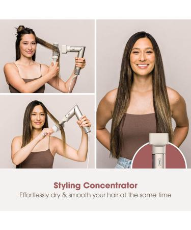 Shark FlexStyle 4-in-1 Air Styler & Hair Dryer for Straight & Wavy Hair Auto-Wrap Curlers Paddle Brush Oval Brush and Concentrator No Heat Damage Stone HD430SLUK Stone 4 in 1 - for straight & wavy hair Without storage case - Buy Online on GoSupps.com