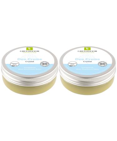 GREENDOOR GREENDOOR 2 x 50 ml vegan crystal cream deodorant no sweating smell no bleaching zinc and alcohol free no animal testing dermatologically tested