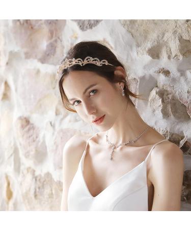 Araluky Rhinestone Crown Crystal Bridal Tiara - Princess Crown for Women and Girls - Rose Gold - Buy Online on GoSupps.com
