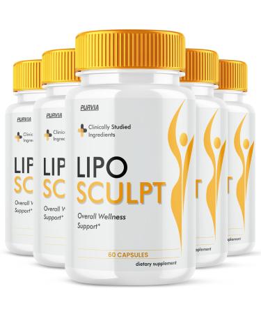 (5 Pack) Lipo Sculpt Capsules LipoSculpt Pills Advanced Loss Support Supplements Capsulas Premium Health Wellness Formula Natural Ingredients for Healthy Digestion Maximum Energy Pastillas (300 ct)