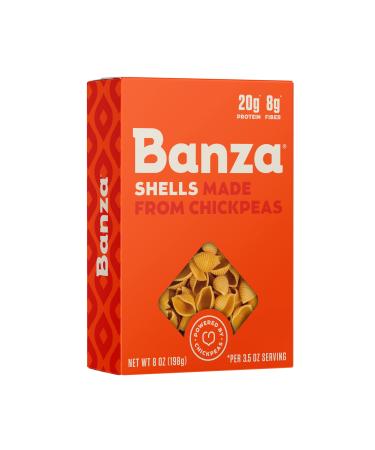 Banza Chickpea Pasta, Shells - Gluten Free Healthy Pasta, High Protein, Lower Carb and Non-GMO - (Pack of 6)