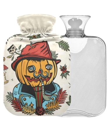 Naanle Halloween Pumpkin Heat bottle MITED Transparent hot water bottle Handfoot Warmer Heading bags for pain relief heat and cold therapy 1L