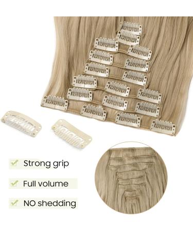 S-noilite 17 Curly Golden Mix Bleach Blonde Clip In Hair Extensions - 8pcs Full Head Set - 60 Color Options - Buy Online on GoSupps.com