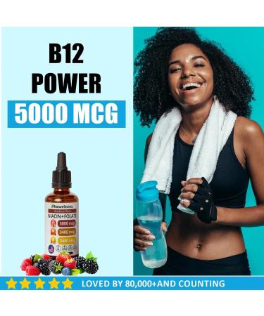 Relify NatureSecrets B12 B6 B1 Liquid Drops - Sublingual B-Complex with B12 B6 B1 Niacin & Folic Acid Methylcobalamin 5000 Mcg 27 200 Mcg Total - 2FLOZ (60 ML)(1pc) - Buy Online on GoSupps.com