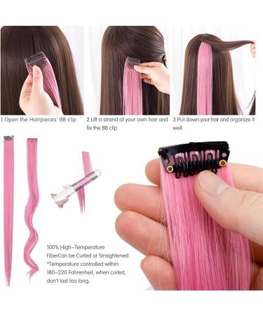 24 Pieces Colorful Hair Extensions | 50cm Smooth & Heat-Resistant | Fashionable Curly Hair for Women & Children - 12 Vibrant Colors - Buy Online on GoSupps.com