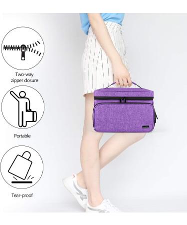 Luxja Sewing Accessories Organizer with 2 Detachable Clear Pockets - Purple Sewing Supplies Organizer (Patent Design) - Buy Online on GoSupps.com