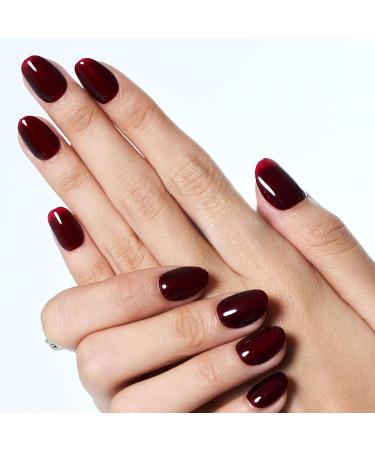 GLAMERMAID Red Press on Nails - Short Oval Halloween Gothic Handmade Jelly Gel Nails | Reusable Acrylic False Nails Manicure Kits for Women | Perfect Gift Amaretto Delight - Buy Online on GoSupps.com