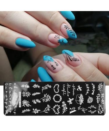 6-Piece Nail Stamping Plates Set with Stamper, Scraper, Chrysanthemum, Coconut Tree, and Leaf Designs - Manicure Nail Art Templates for Flowers - Nail Supplies - Buy Online on GoSupps.com