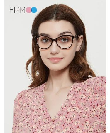 Firmoo 2.0x Cat Eye Anti Blue Light Reading Glasses for Women - Pink Tortoise Prescription Computer Glasses | Reduce Eye Strain & Headaches - Buy Online on GoSupps.com