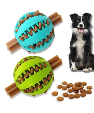 Pawsonly Feeding Ball for Dogs |Dog toy intelligence ball |Dog ball for small medium -sized large dogs |Puppy toy |Dental care dogs toys (medium 7 cm green + blue) medium 7 cm green + blue