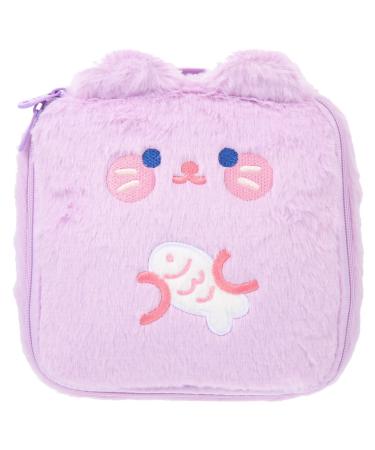 4 pieces of plush storage bag Multifunctional coin bag menstrual bag for on the go bag for women's bandages mini lipping tub bag portable animal package girls