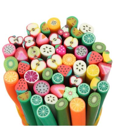 Aeromdale fimo cannes / stock rods art for nails baton gate fimo cane nail tip decoration polymer manicure nail art 50st 3d diy nail art fimo beautiful equipment