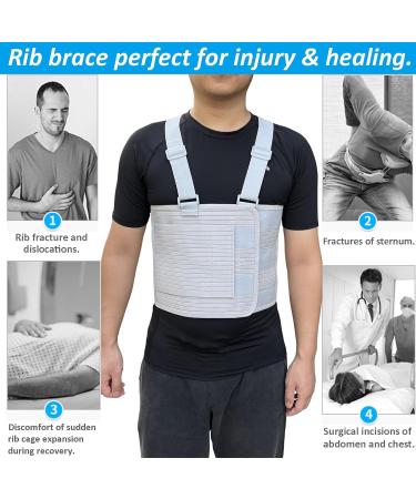 Rib Injury Chest Binder Brace - Elastic Support Belt for Cracked Ribs - Compression Wrap for Men & Women (Large - 41 to 51  - Buy Online on GoSupps.com