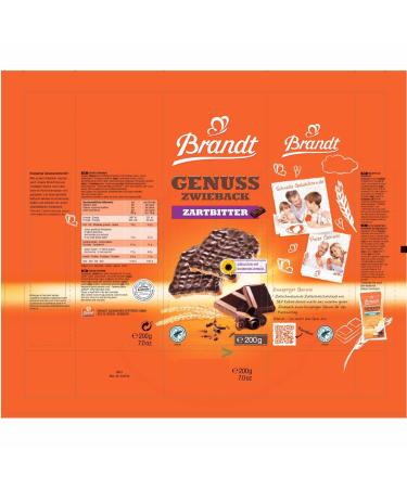 Buy Brandt Genuss Zwieback Dark Chocolate 6-Pack (6x200g) - Delicious Snack for International Shipping - Buy Online on GoSupps.com