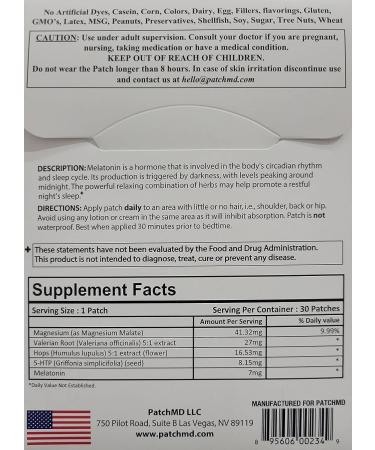 PatchMD Sleep Starter Topical Patch - 2 Pack - Buy Online on GoSupps.com