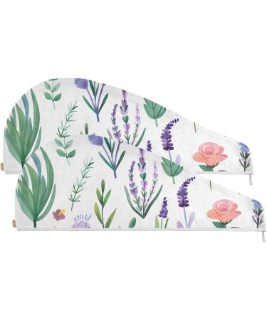 Super Absorbent Lavender Cactus Hair Towel 2 Pack - Quick Dry Turbans for Women & Girls - Buy Online on GoSupps.com