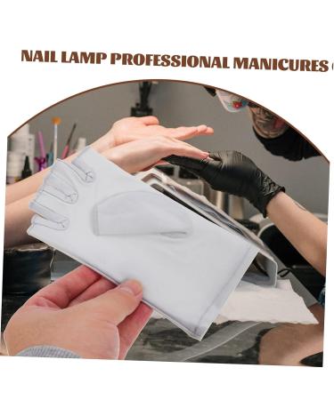 FRCOLOR 1 Pair Nail Gloves Glove for Nail Lamp Fingerless Gloves Led Dry Lamp Gloves Anti Uv Gloves Protective Gloves Manicure Gloves Uv Protection Spandex Riding 17x8.5cm Light Grey - Buy Online on GoSupps.com