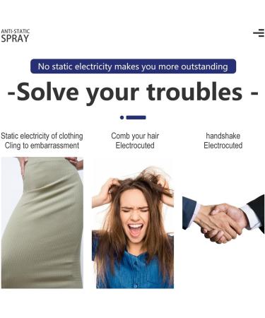 Anti Static Spray - Natural Static Cling Remover - Portable Anti-Static Spray Odorless for Clothing 3.5fl oz / 100ml Xinrimoy - Buy Online on GoSupps.com