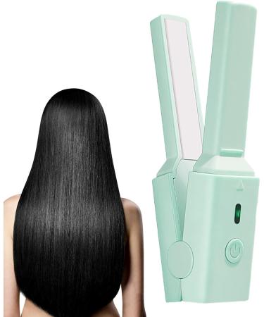 Curling Iron Rechargeable Hair Straightener and Curler | Multifunctional Straight and Curly Hair Wand for Girls and Teens Jiahua Green - Buy Online on GoSupps.com