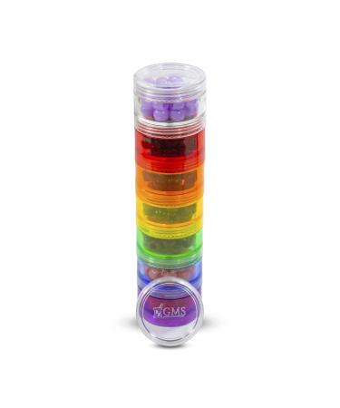 GMS 7 Day Medicine Pill Organizer - Stackable Pill Box -Fits Small Tablets Pills & Vitamin Supplements - Keep Your Daily & Weekly Medicine Organized in One Place - Small - Rainbow Small (Pack of 1)