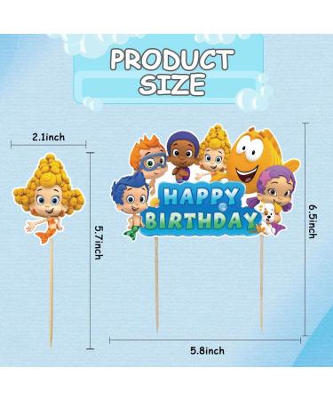 Guppies Ocean Sea Theme Happy Birthday Cake Topper & Mini Cupcake Decorations - 25 Pack - Buy Online on GoSupps.com