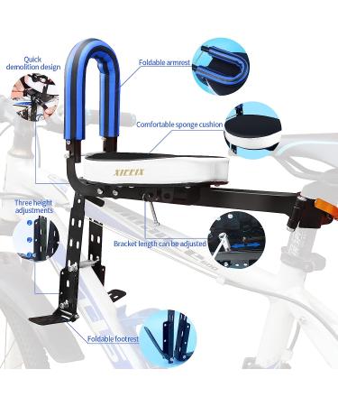 XIEEIX Child Bike Seat - Portable Foldable Front Mounted Kids Bike Seat - Ages 2-6 - Detachable, Suitable for All Bicycle Types - Blue - Buy Online on GoSupps.com