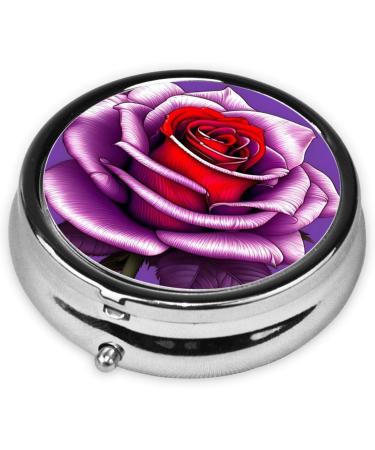 Fuchsia Round Pill Box Organizer | 3 Compartment Portable Travel Pill Box for International Shipping - Buy Online on GoSupps.com