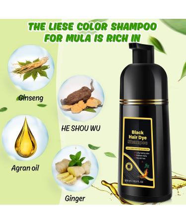 Buy Black Hair Dye Shampoo 3 in 1 - Herbal Grey Coverage Shampoo for Men & Women | 500ml - Buy Online on GoSupps.com