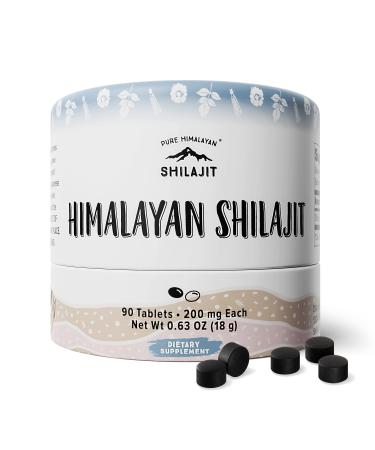 Pure Himalayan Shilajit Tablets 90ct (200mg Each) - Plant Derived Fulvic Acid & Trace Minerals Rasayana Ayurveda Superfood