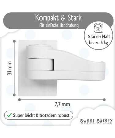 Sweet Safety Baby Door Lock | T V Certified Child Lock | No Screws No Drilling | White Door Jack Lock for Handles - Buy Online on GoSupps.com