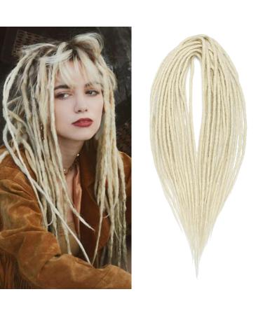 DSoar 24 inches 10 strands/Pack synthetic dreadlocks double ended extensions thin 0.6cm crocheted braided hair soft dreads reggae hip-hop hippie style 24inch-double ended 613#