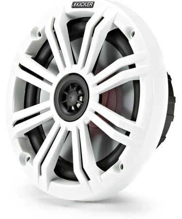 Kicker KM 6.5 Marine Speakers with UV Treatment, Charcoal/White Grilles & 7 Color LED System - Buy Online on GoSupps.com