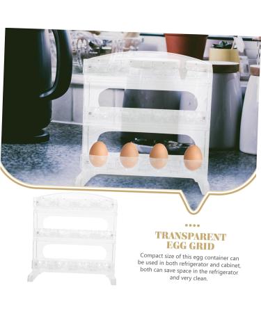DOITOOL Egg Grid Fridge Eggs Organizer Kitchen Egg Holder Egg Organizer Plastic Refrigerator Decorate Transparent 20.00X20.00X11.00CM - Buy Online on GoSupps.com