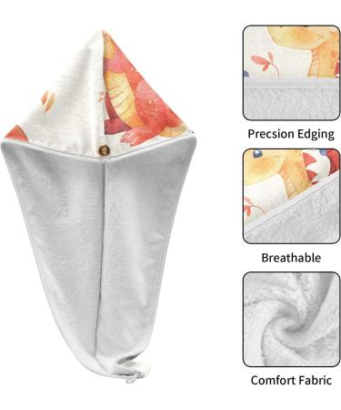 Cute Dragons Hair Towel 2 Pack | Super Absorbent Quick Dry Turbans for Women & Girls - Buy Online on GoSupps.com
