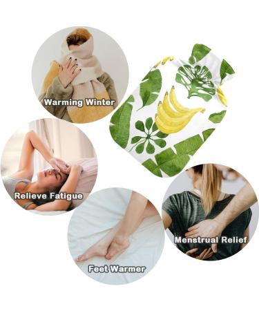 Naanle Banana Palm Leaves Heat Bottle 1L - Transparent Hot Water Bottle for Pain Relief & Therapy - Ideal for Bed Hand & Foot Warmth - Buy Online on GoSupps.com