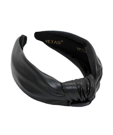 YETASI Black Leather Knotted Headband for Women: Because Messy Hair Days Deserve a Chic Solution - Buy Online on GoSupps.com