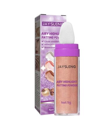 Powder Highlighter Stick | Highlight Patting Powder Highlighter | Body Brightening Long Lasting Natural Stick for Neck Collarbone Proms Brown