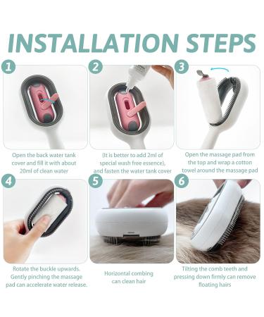 4-in-1 Self-Cleaning Cat Brush - Multi-Functional Animal Hair Cleaning Tool with Water Tank & Wet Wipes for Pet Care - Buy Online on GoSupps.com