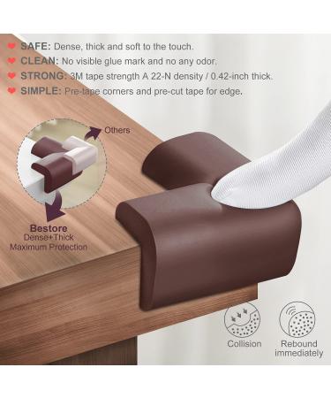 Baby Proofing Edge Corner Protector - 20.5ft | Thick Table Bumper Guard with 3M Pre-Taped Corners | Soft Rubber Foam Guard for Heavy-Duty Protection - Buy Online on GoSupps.com