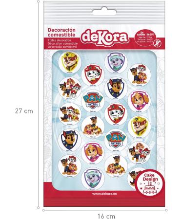Dekozauber24 Paw Patrol Set - 20 Edible Muffin Toppers & 25 Muffin Cups for Kids Birthday Cake Decoration - International Shipping Available - Buy Online on GoSupps.com